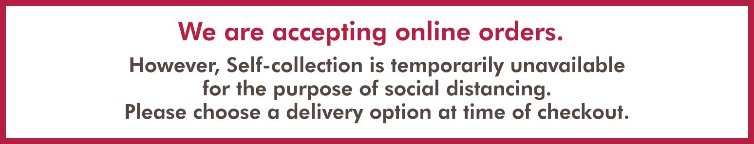 We are accepting online orders.
